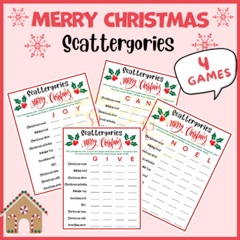 Preview of Christmas Scattergories game Puzzle riddle sight word middle high school 6th 5th