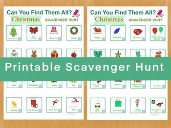 Christmas Scavenger Hunt Game Printables by Create Teach by Sara