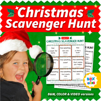 Preview of Christmas Scavenger Hunt Game - Fun December Activities PreK, Preschool, Kinder