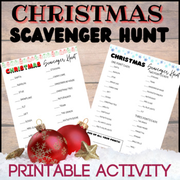 Christmas Scavenger Hunt Printable Activities by Meandering through the ...