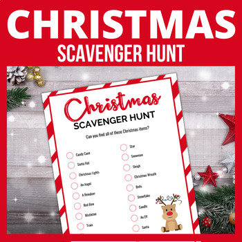 Christmas Scavenger Hunt, Printable Holiday Activity by Little HaloJ