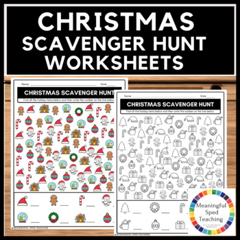 Preview of Christmas Scavenger Hunt Seek and Find Activity Printable and Digital