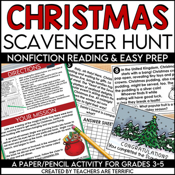 Preview of Christmas Scavenger Hunt featuring Nonfiction Reading