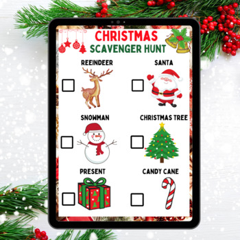 Christmas Scavenger Hunt for Kids - Christmas Scavenger Hunt Checklist