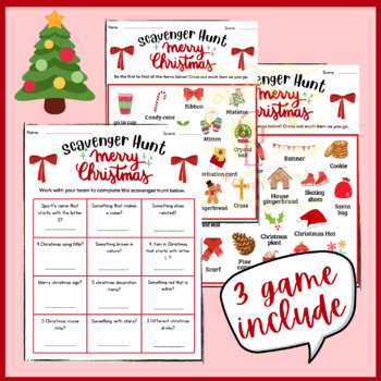 Christmas Scavenger Hunt game Advent Calendar activity 3rd 4th 5th ...