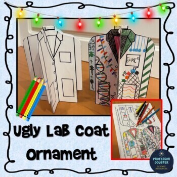 Preview of Mother’s Day Craft Spring Science Activity 3D Lab Coat Activity Ugly Christmas
