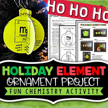 Preview of Christmas Science Chemistry Activity - 3D Element Ornament Project