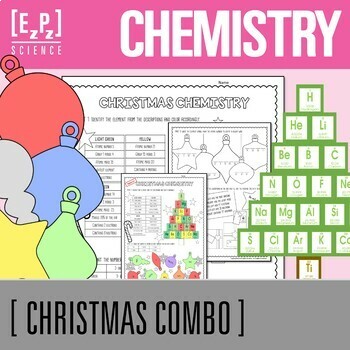 Preview of Christmas Science Chemistry Practice Activity and Chemis-tree Decor Bundle