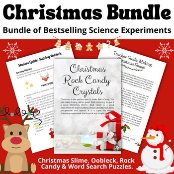 Preview of Christmas Science Experiments Bundle | Making Oobleck | Slime Chemistry Labs.