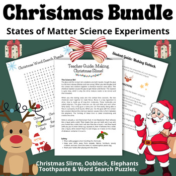 Preview of Christmas Science Experiments Bundle | Oobleck | Slime | Elephants Toothpaste.