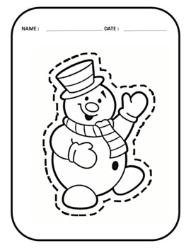 Christmas Scissors Skill Coloring Pages Graphic by Kids Hub · Creative  Fabrica