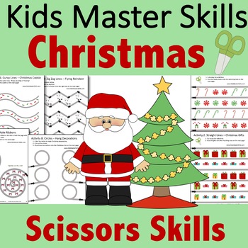 Christmas Scissors Skills Activities by Kids Master Skills