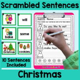 Christmas Scrambled Sentences December Writing Activity Center