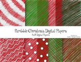Christmas Scribbles Digital Background Papers