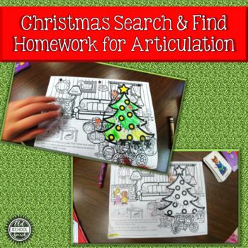 Preview of Christmas Search and Find Articulation Homework