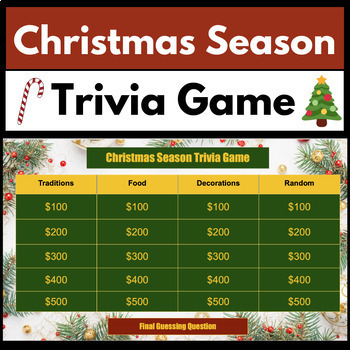 Preview of Christmas Season Trivia Game | Middle School and High School | Winter Break