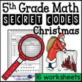 Christmas Secret Code Math Worksheets 5th Grade Common Core