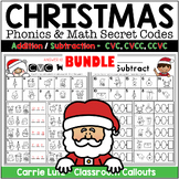 Christmas Secret Codes | First Grade Math & Phonics