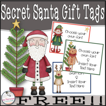 Secret Santa Gift Tags, Christmas Gift Tags Xmas Secret Santa Ideas