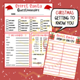 Christmas Secret Santa Gift Exchange Questionnaire Sign Up