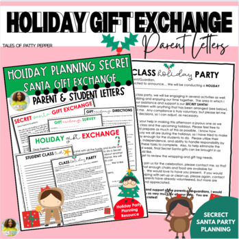 Preview of Christmas Secret Santa Party Planning & Parent Letter