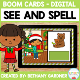 Christmas See and Spell CVC Words - Boom Cards - Distance 