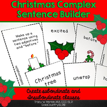 Preview of Christmas Complex Sentence Builder - 160 cards!