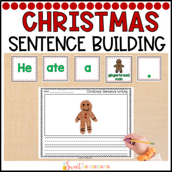 Preview of Christmas Sentence Building Activity with Writing Pages | Writing Center