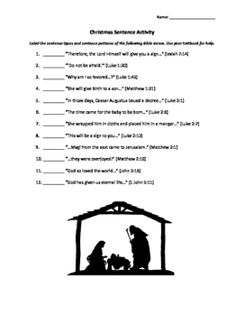 Preview of Christmas Sentence Patterns Activity Worksheet