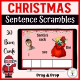 Christmas Sentence Scramble Boom Cards for Speech Therapy