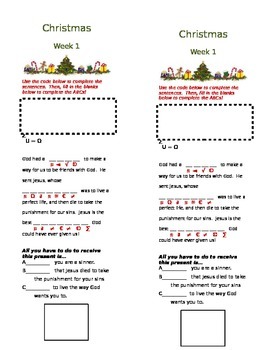 Preview of Christmas Series for Sunday School (2 lessons, includes worksheet activities)