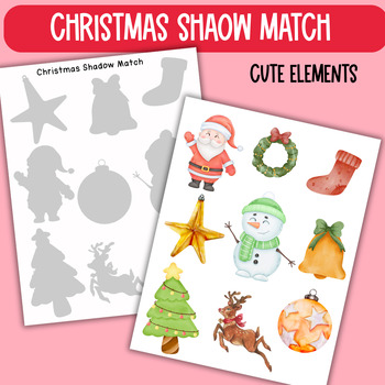 Preview of Christmas Shadow Match ,preschool Morning Work, Homeschool Resources