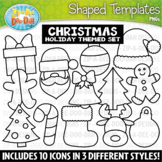 Christmas Shaped Templates Clipart {Zip-A-Dee-Doo-Dah Designs}