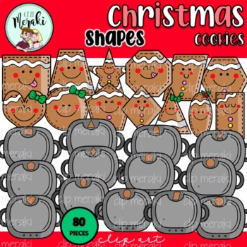 Preview of Christmas Shapes Clip Art. GingerBread Cookies.