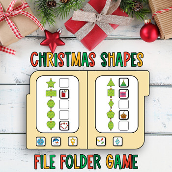 Preview of Christmas Shapes File Folder Game