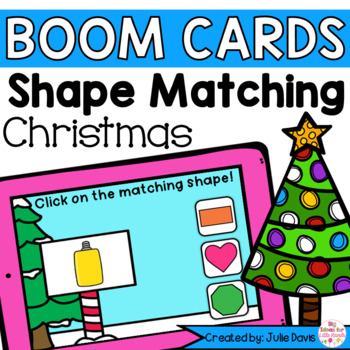 Preview of Christmas Shapes Math Centers | Digital Game Boom Cards