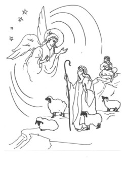nativity coloring pages shepherds