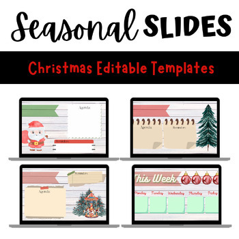 Preview of Christmas Shiplap Daily Google Slides