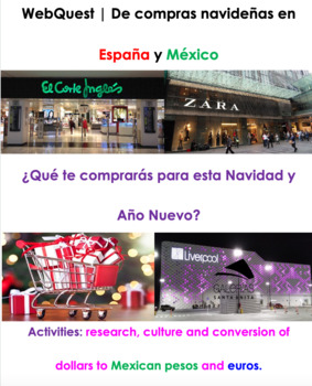 Preview of Christmas Shopping Activity in English | Shopping in México and Spain (ENGLISH)