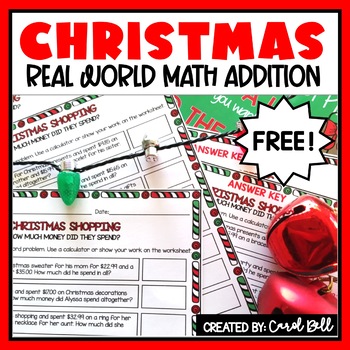 Preview of Free Christmas Addition Worksheets