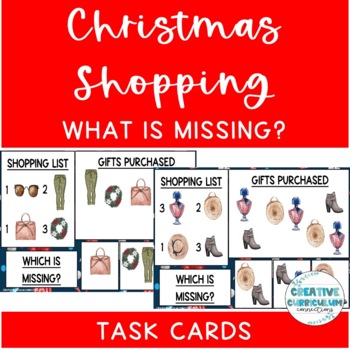 Preview of Christmas Shopping Functional Reading Shopping List Review Whats Missing Task