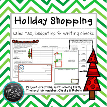 Preview of Holiday Shopping Project - sales tax, writing checks & balancing budget