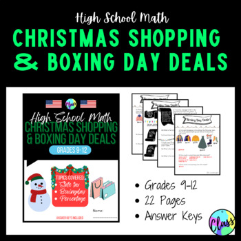 Preview of Christmas Shopping and Boxing Day Deals | High School Math 
