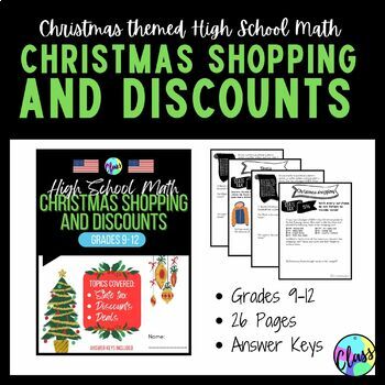 Preview of Christmas Shopping and Discounts | High School Math |