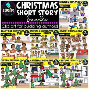 Preview of Christmas Short Stories Clip Art Bundle {Educlips Clipart}