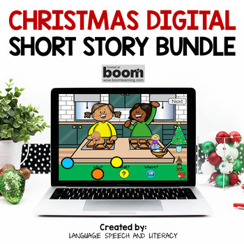 Preview of Christmas Speech Therapy Story Retell & Sequencing Activities, Boom Cards