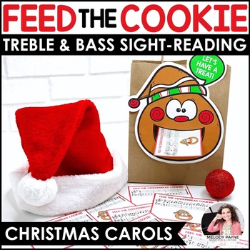 Preview of Christmas Sight-Reading Game for Piano - Feed the Gingerbread Cookie