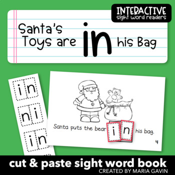Preview of Christmas Sight Word Book: "Santa's Toys are in his Bag" Emergent Reader