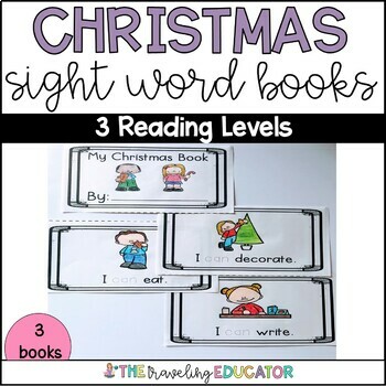Preview of Christmas Sight Word Books with Parts of Speech Focus