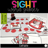 Christmas Activities Sight Word Games Editable
